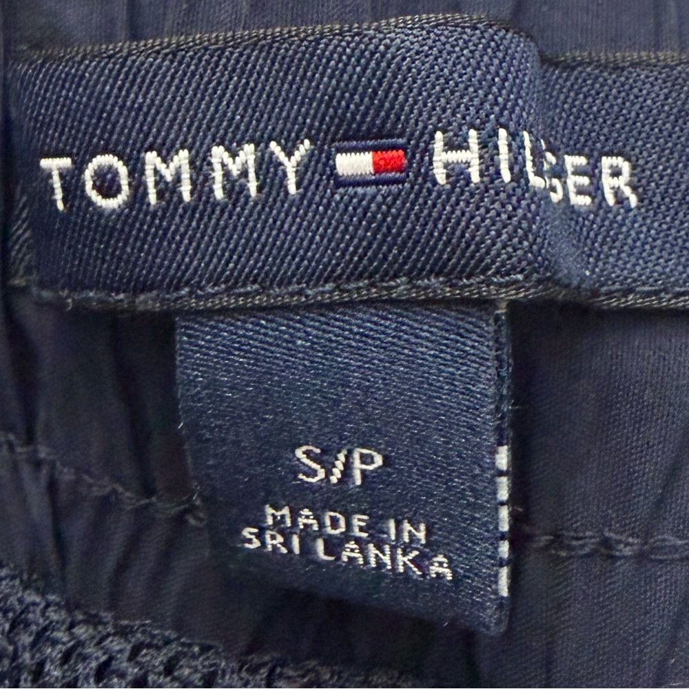 Tommy Hilfiger Dark Blue Swim Trunks Shorts Drawstrings Red White Accents - Picture 4 of 9
